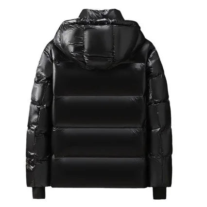 Unisex Couple Shiny Down Coat 2026 Winter New Black Gold Simple Thick Short and Long Style Outer Garment Overseas Stock