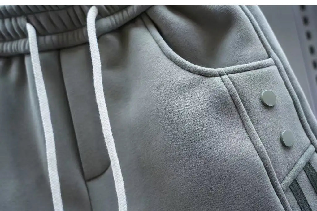 Men's Solid Color Embroidery Sports Sweatpants Trend New 2025 Spring Bunched Foot Pants Elastic Everything Small Foot Pants