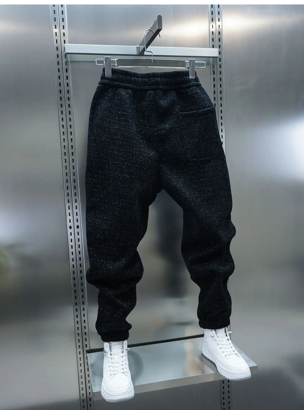 Fleece-lined Warm Plaid Pants Outdoor Casual Harem Pants Jogger Trousers Luxury Brand Men Clothing