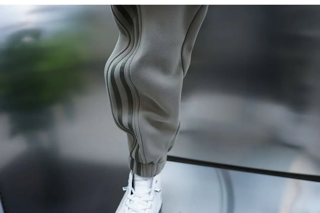 Men's Solid Color Embroidery Sports Sweatpants Trend New 2025 Spring Bunched Foot Pants Elastic Everything Small Foot Pants