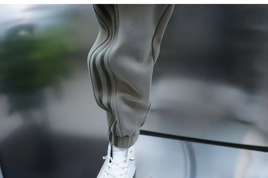 Men's Solid Color Embroidery Sports Sweatpants Trend New 2025 Spring Bunched Foot Pants Elastic Everything Small Foot Pants