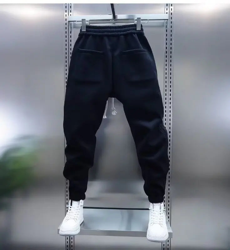 Men's Solid Color Embroidery Sports Sweatpants Trend New 2025 Spring Bunched Foot Pants Elastic Everything Small Foot Pants