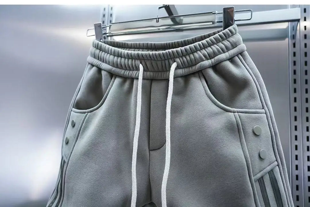 Men's Solid Color Embroidery Sports Sweatpants Trend New 2025 Spring Bunched Foot Pants Elastic Everything Small Foot Pants