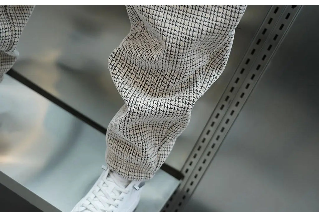 Fleece-lined Warm Plaid Pants Outdoor Casual Harem Pants Jogger Trousers Luxury Brand Men Clothing