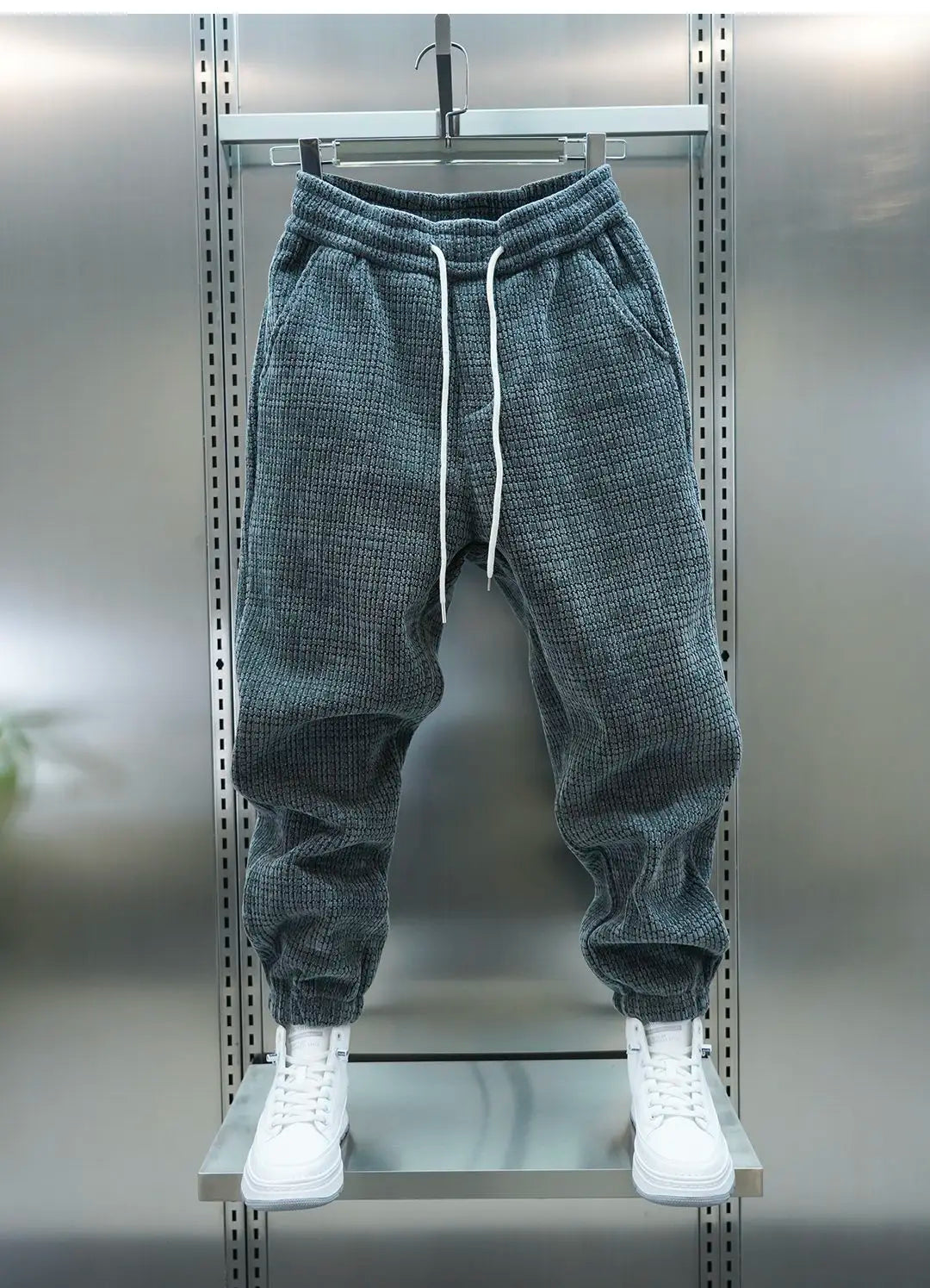 Fleece-lined Warm Plaid Pants Outdoor Casual Harem Pants Jogger Trousers Luxury Brand Men Clothing