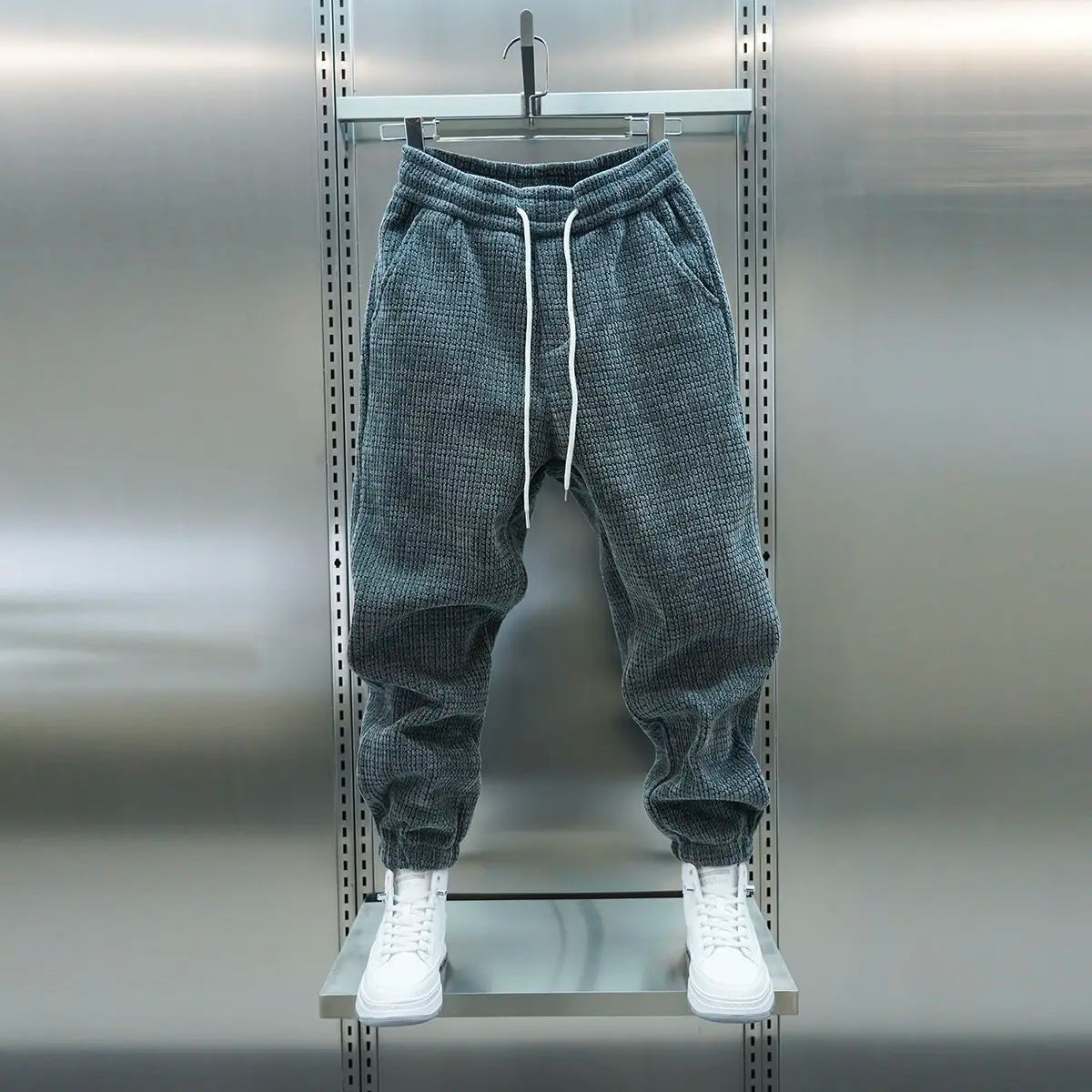 Fleece-lined Warm Plaid Pants Outdoor Casual Harem Pants Jogger Trousers Luxury Brand Men Clothing
