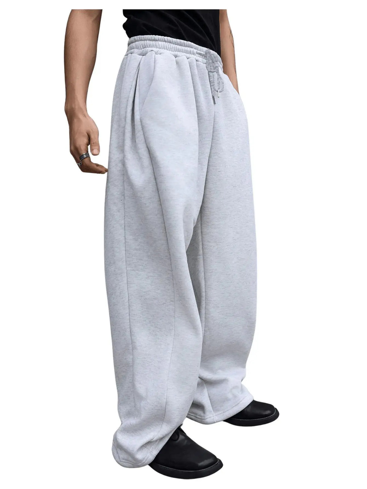 2026 Men's Wide Leg Sweatpants, European and American Men's and Women's Sweatpants, Waist Drawstring Straight Leg Loose Casual S