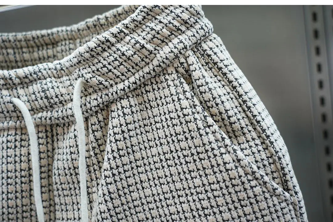 Fleece-lined Warm Plaid Pants Outdoor Casual Harem Pants Jogger Trousers Luxury Brand Men Clothing