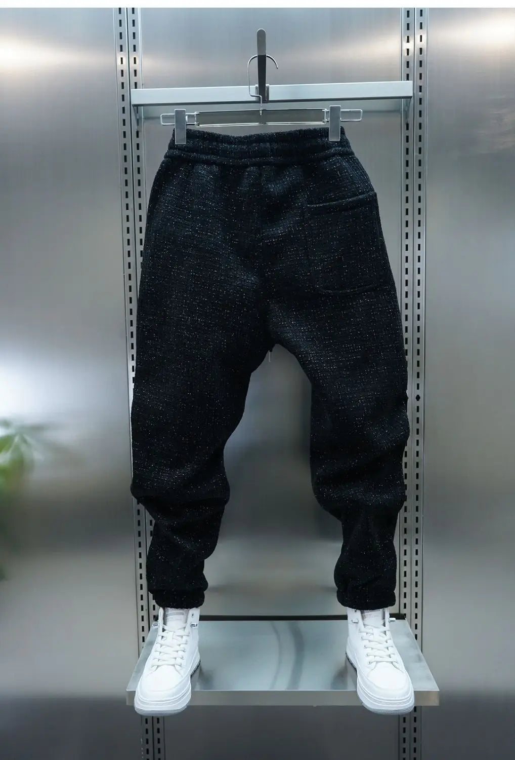 Fleece-lined Warm Plaid Pants Outdoor Casual Harem Pants Jogger Trousers Luxury Brand Men Clothing