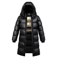 New Long Black White Duck Down Coats Men Knee Length Thickened Warm Unisex Winter Puffer Jackets Men and Women Outerwear JK-063