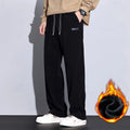 Winter Fleece Warm Stretch Corduroy Pants Men Thick Elastic Waist Korean Trousers Baggy Straight Jogger Outdoors Sweatpants Male
