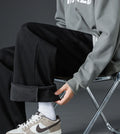 Winter Thick Warm Fleece Sweatpants Men Wide Leg Baggy Track Pants Casual Cotton Joggers Straight Thermal Trousers Big Size 8XL