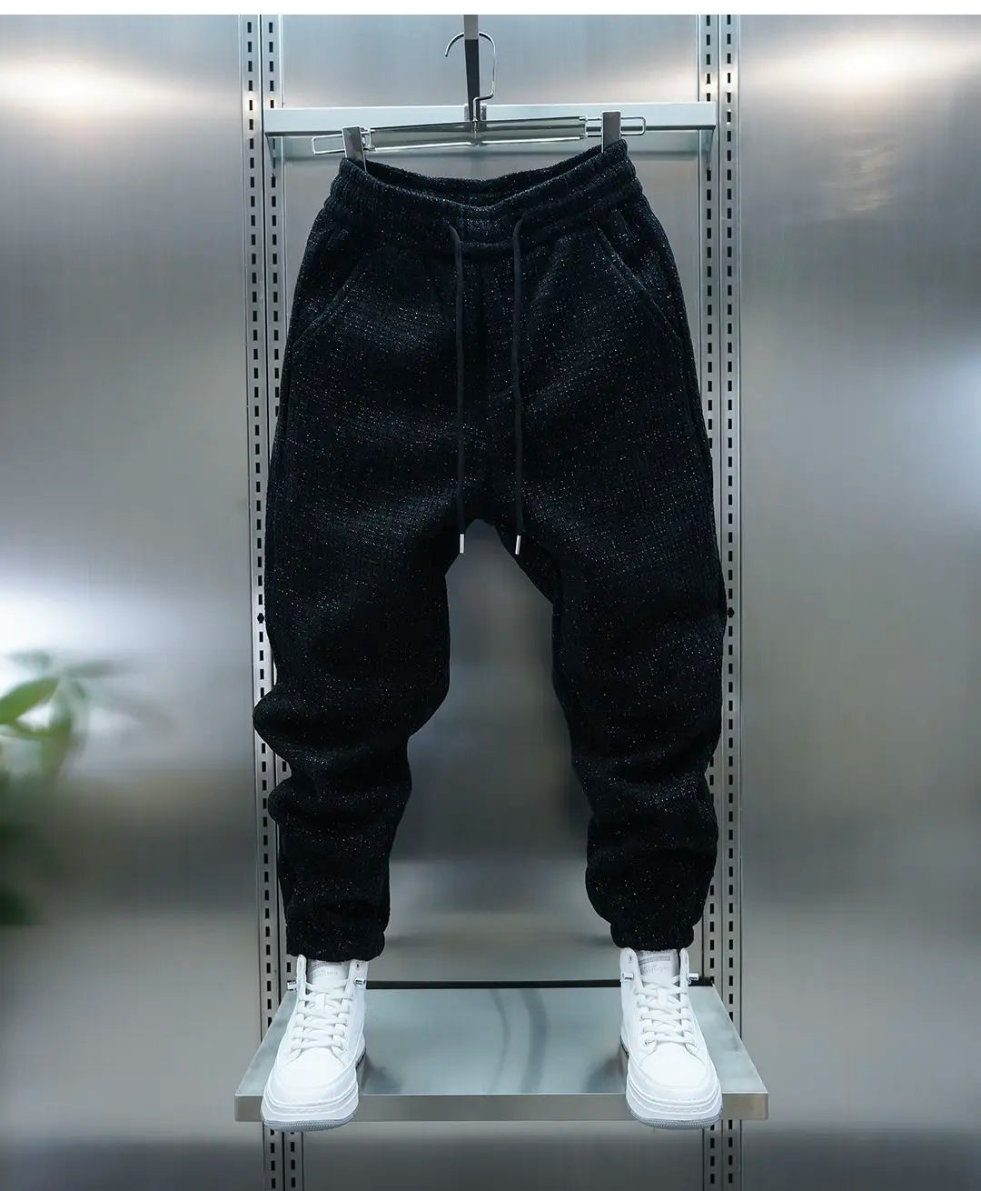 Fleece-lined Warm Plaid Pants Outdoor Casual Harem Pants Jogger Trousers Luxury Brand Men Clothing