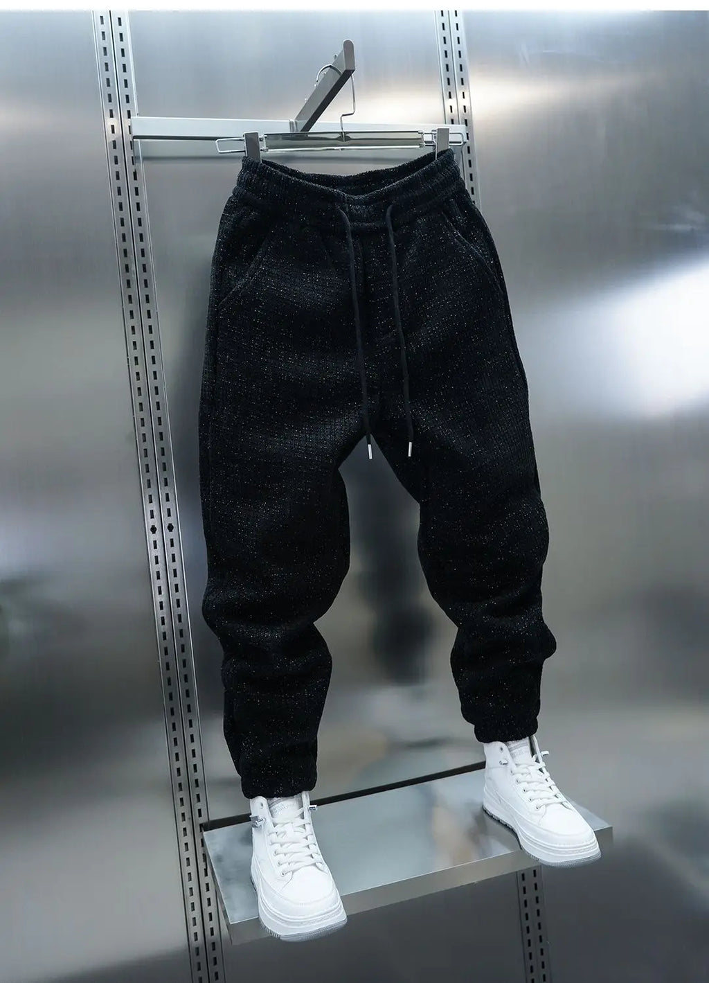 Fleece-lined Warm Plaid Pants Outdoor Casual Harem Pants Jogger Trousers Luxury Brand Men Clothing