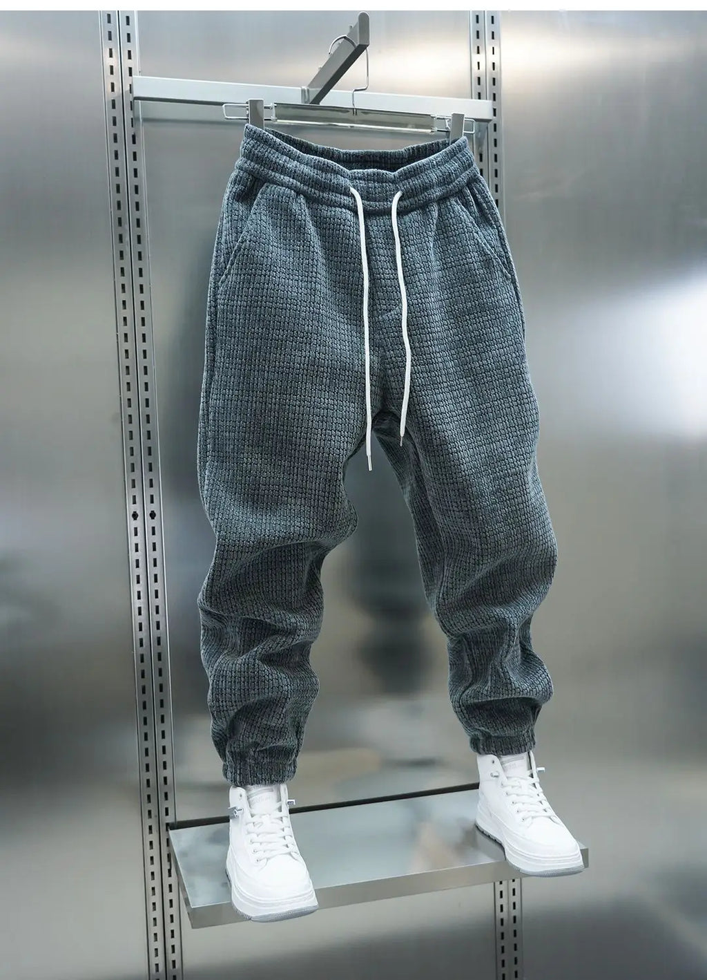 Fleece-lined Warm Plaid Pants Outdoor Casual Harem Pants Jogger Trousers Luxury Brand Men Clothing